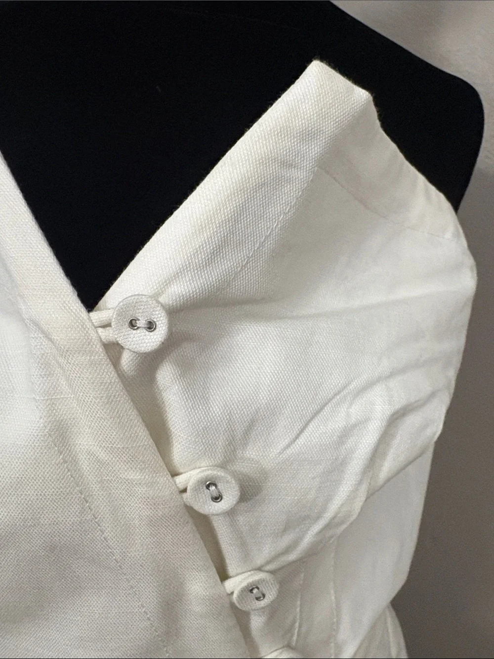 Free People Elvia Corset White Strapless Button-Front Tie-Waist women’s Large